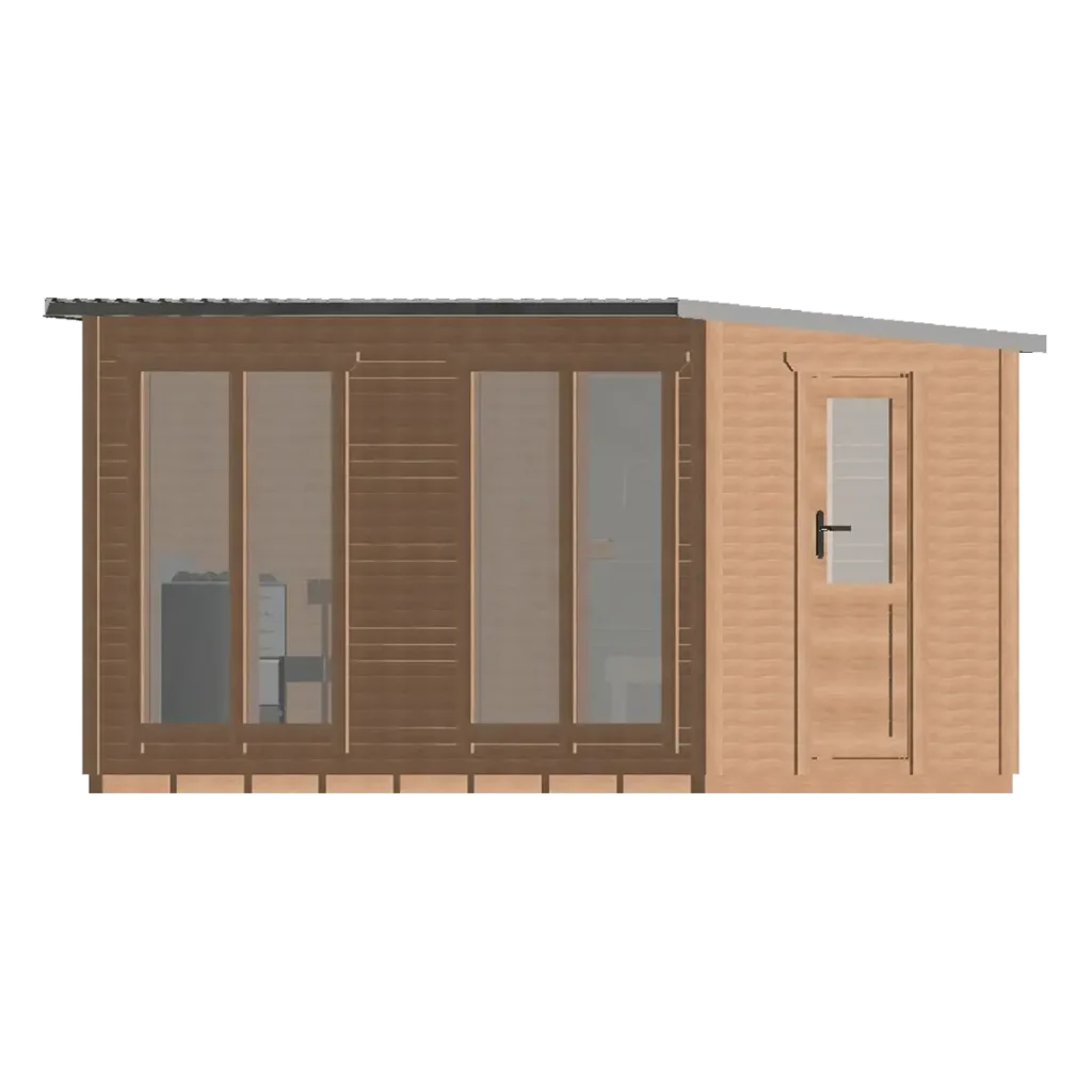 Skizze der Boxsauna Modell 4XL