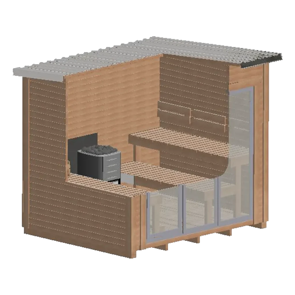 Skizze der Bix Sauna Modell L