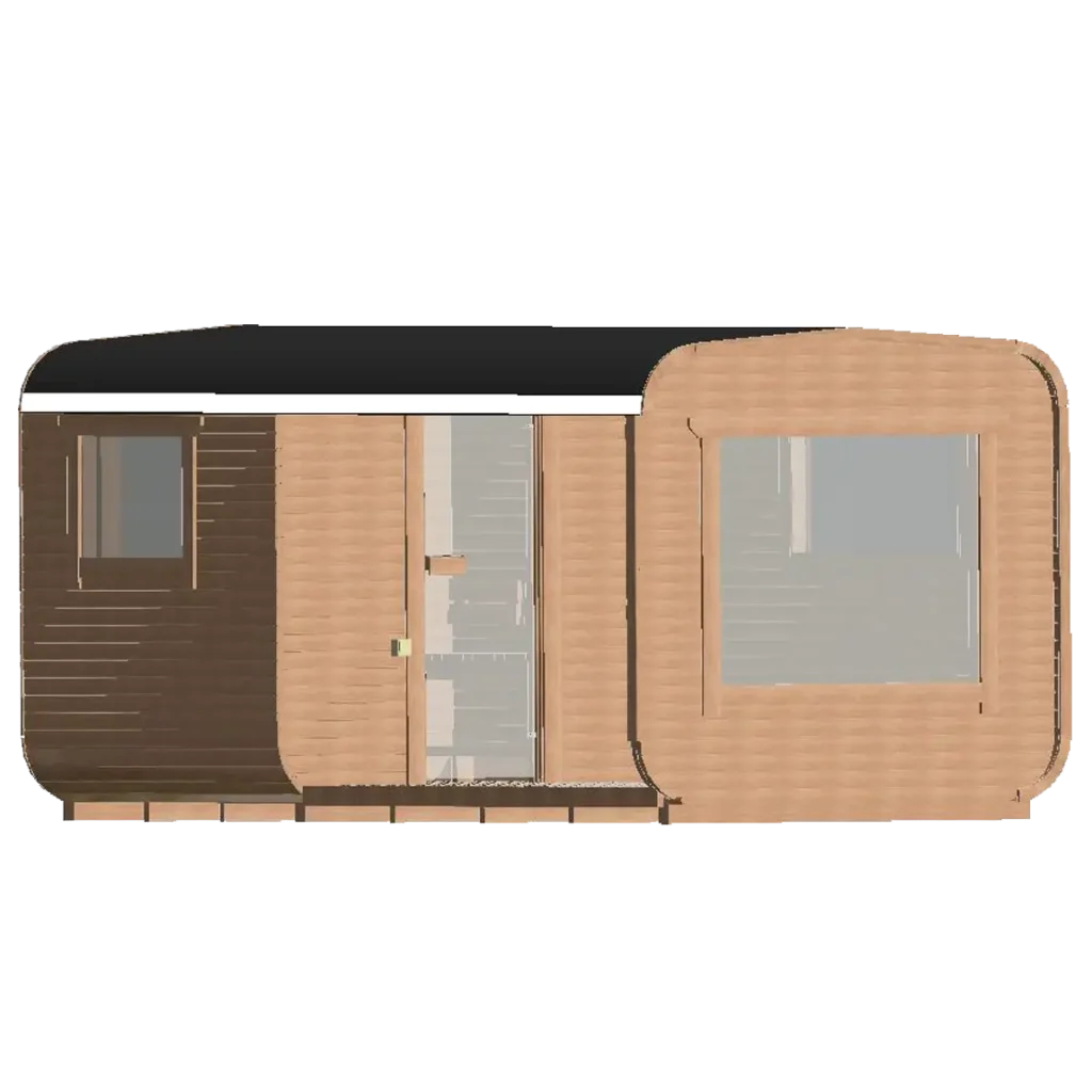 Skizze des Saunamodells Cube Combi